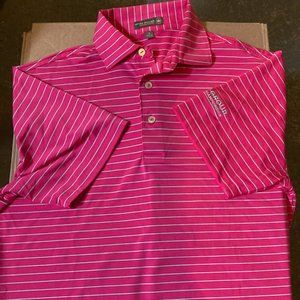 Pink and Light Green Striped Peter Millar Polo